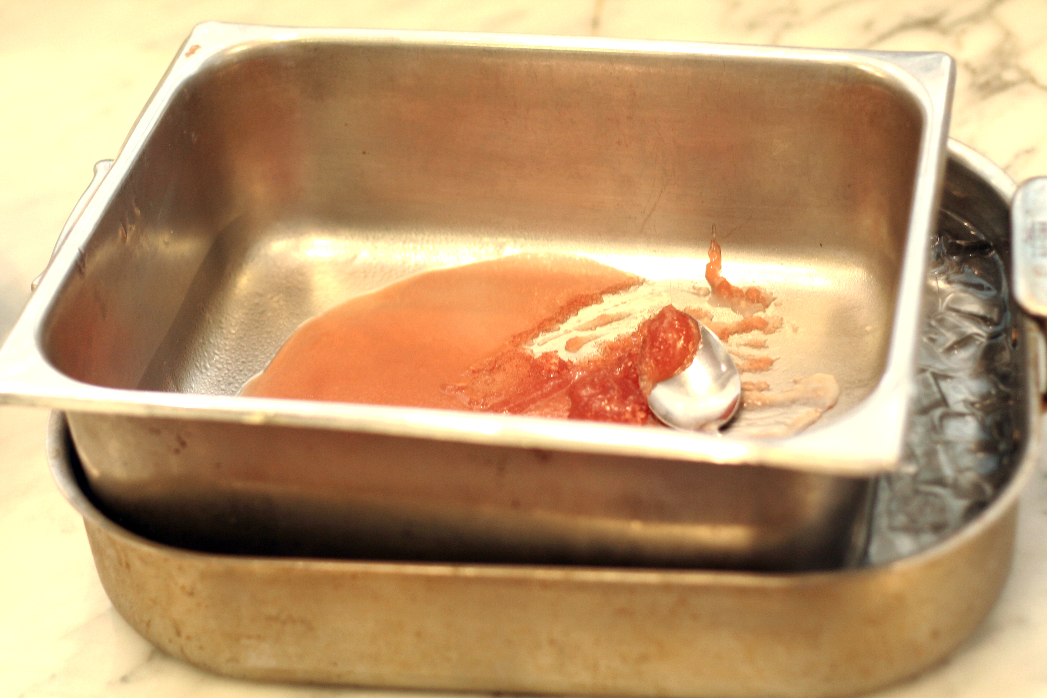 icebath immediately chill agar tobiko in hotel pan over ice in a thin layer when desired bead-size is achieved