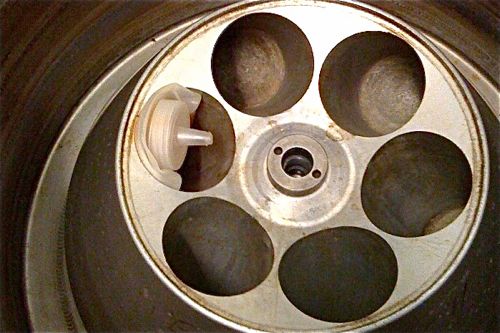 flimsy squeeze bottles don't hold up well in the centrifuge