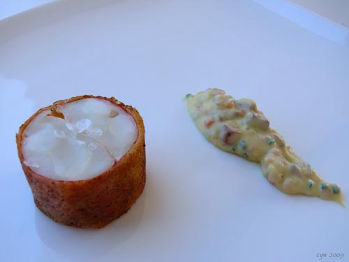 No Fishing:  Brioche-wrapped lobster with thermidor sauce