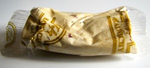 The candy in it's wrapper.