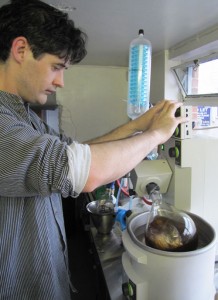 Dave distilling on a new Buchi rotovap.