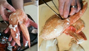 A whole claw.  I trimmed it for grilling.