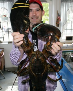 One big lobster.  This one weighs 20 pounds.