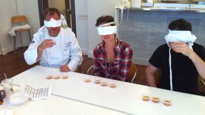 Cooking issues crew dons blindfolds.