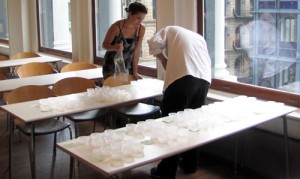 Setting up a Kombu tasting.
