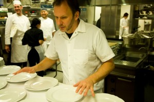 Nils getting ready to plate.  For those that don't know him, he is a plating monster.  He can plate 300 dishes in 30 seconds with each one identical.