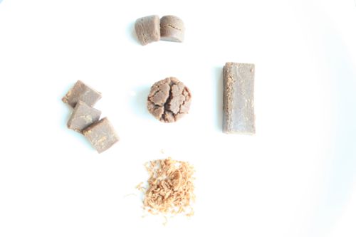 simple syrup-dosed nut solids simple syrup-dosed nut solids can be shaped, cut, and even grated
