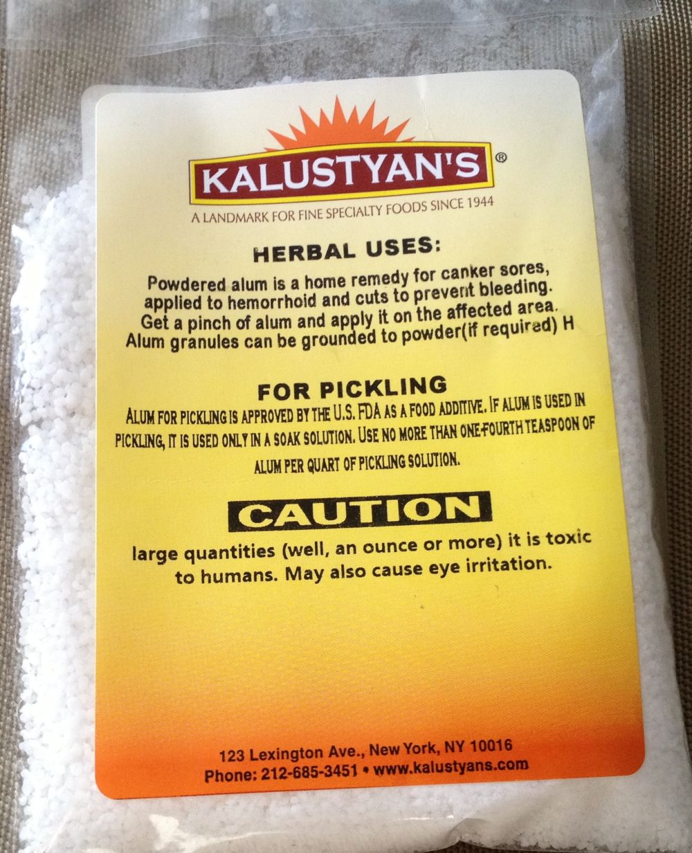 what is alum used for in cooking